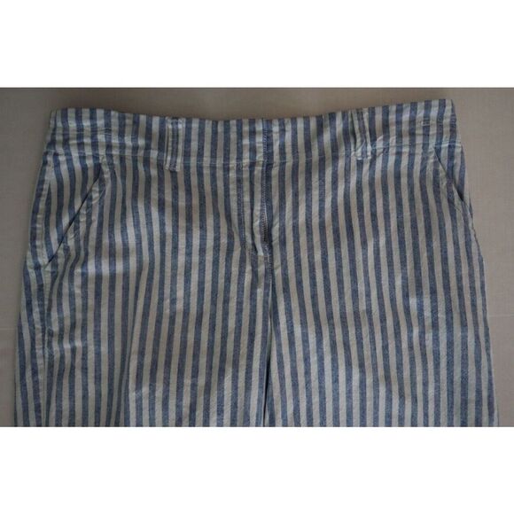 Vineyard Vines Women’s Sz 8 White/Blue Striped Linen Blend Catamaran Capris $108 - Picture 5 of 10